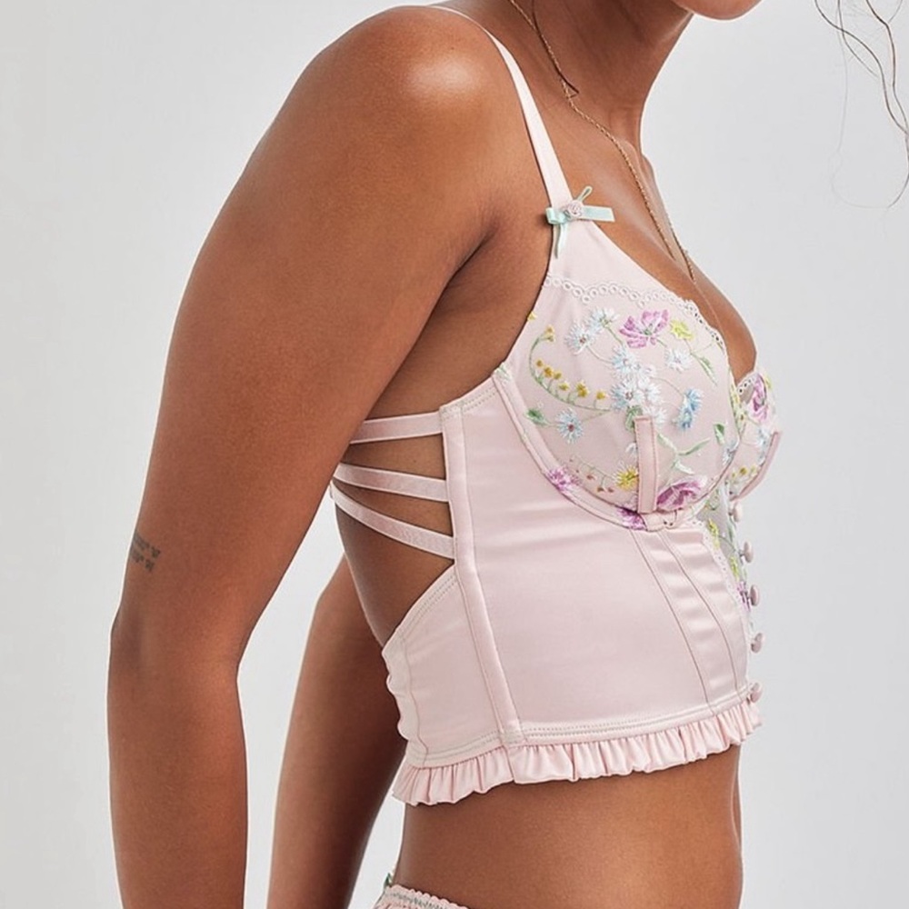 For Love & Lemons Midsummer Floral Bustier Pastel Pink Victoria's Secret - Picture 7 of 7